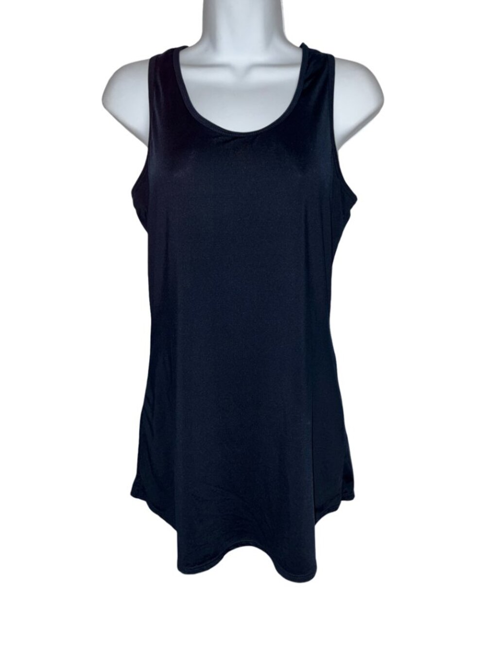 Sz.M*Tangerine*Navy Blue Workout Tank Top--Racerback